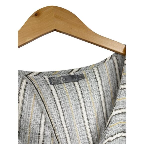 PrAna Ecotropics Dress Copper Stripe Organic Cotton Cutout Back Size Medium - Picture 2 of 7